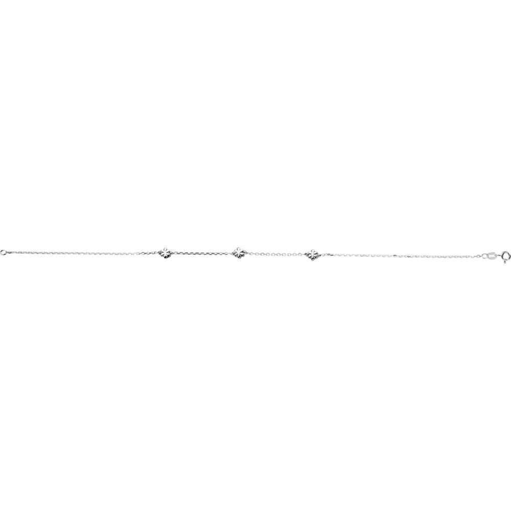 Sterling Silver 3mm Flower 10" Anklet