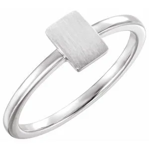 Sterling Silver 7x5 mm Rectangle Signet Ring