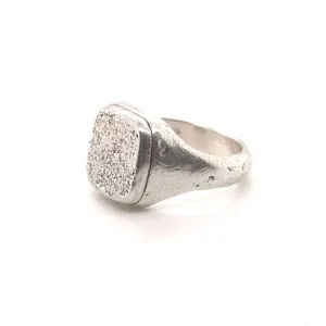 Sterling Silver Distressed Signet Ring