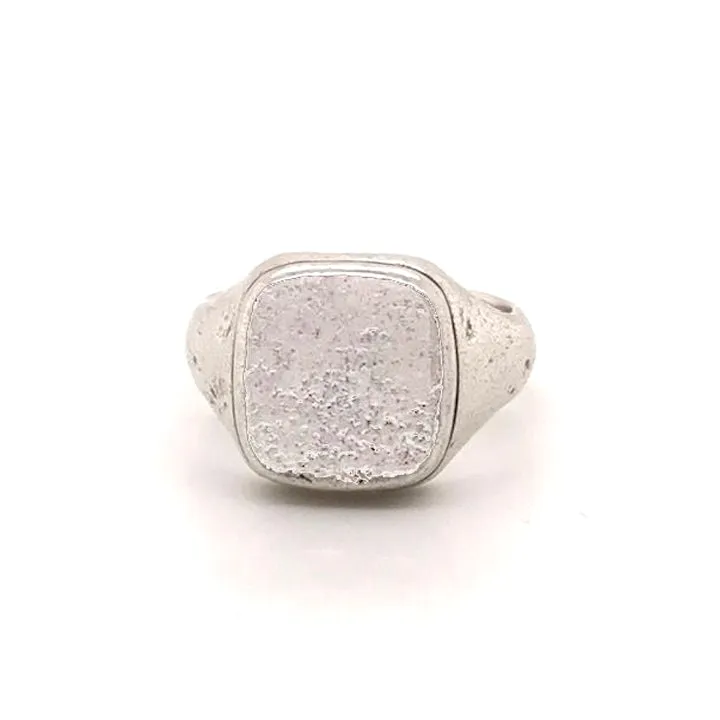 Sterling Silver Distressed Signet Ring