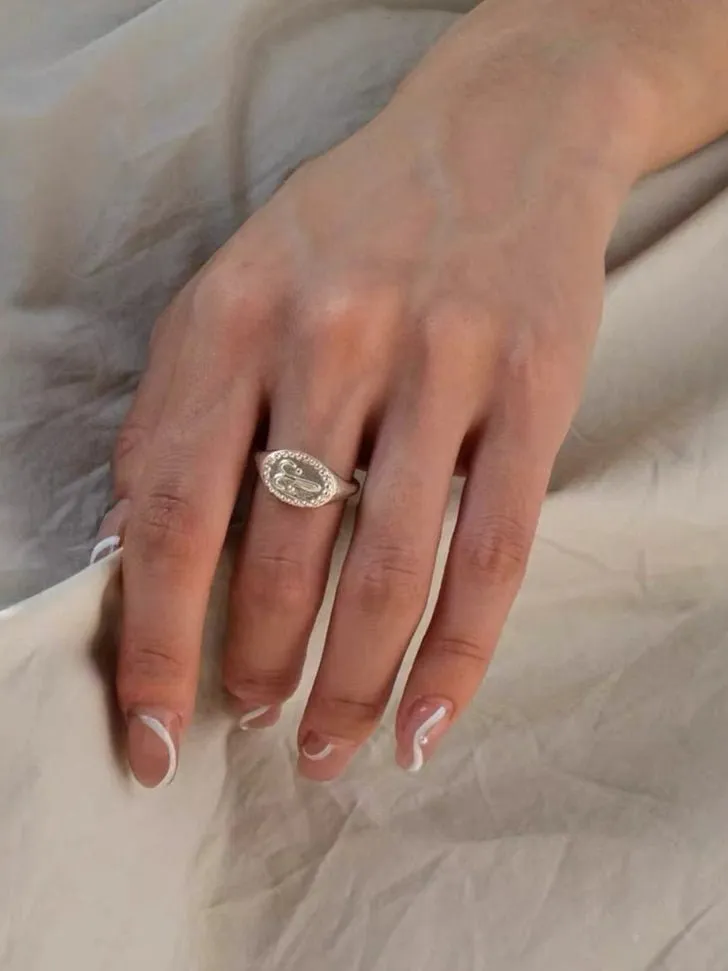 Sterling Silver Face Stamp Ring