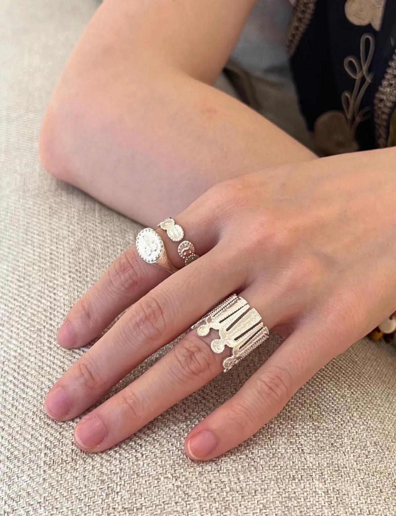 Sterling Silver Face Stamp Ring