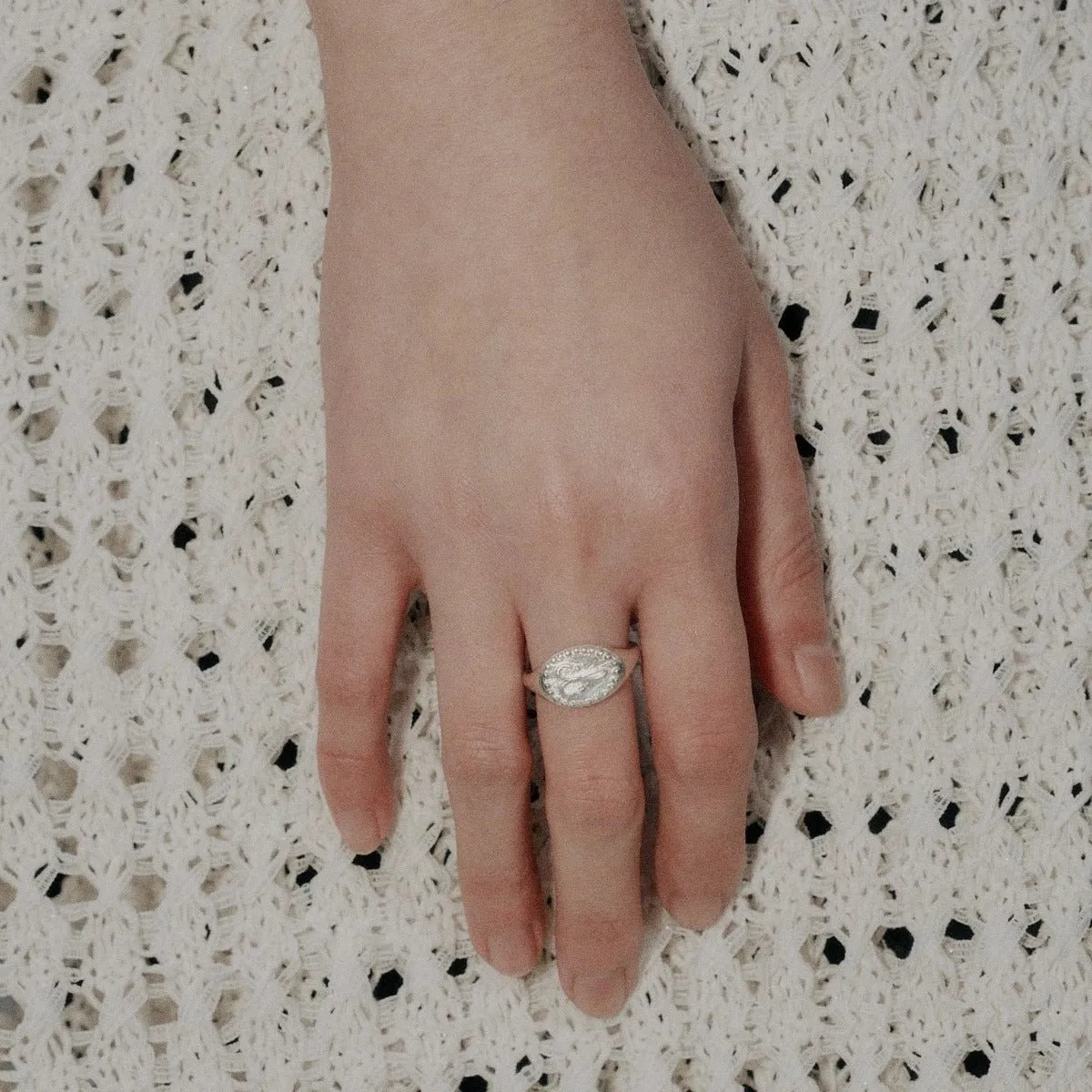 Sterling Silver Face Stamp Ring