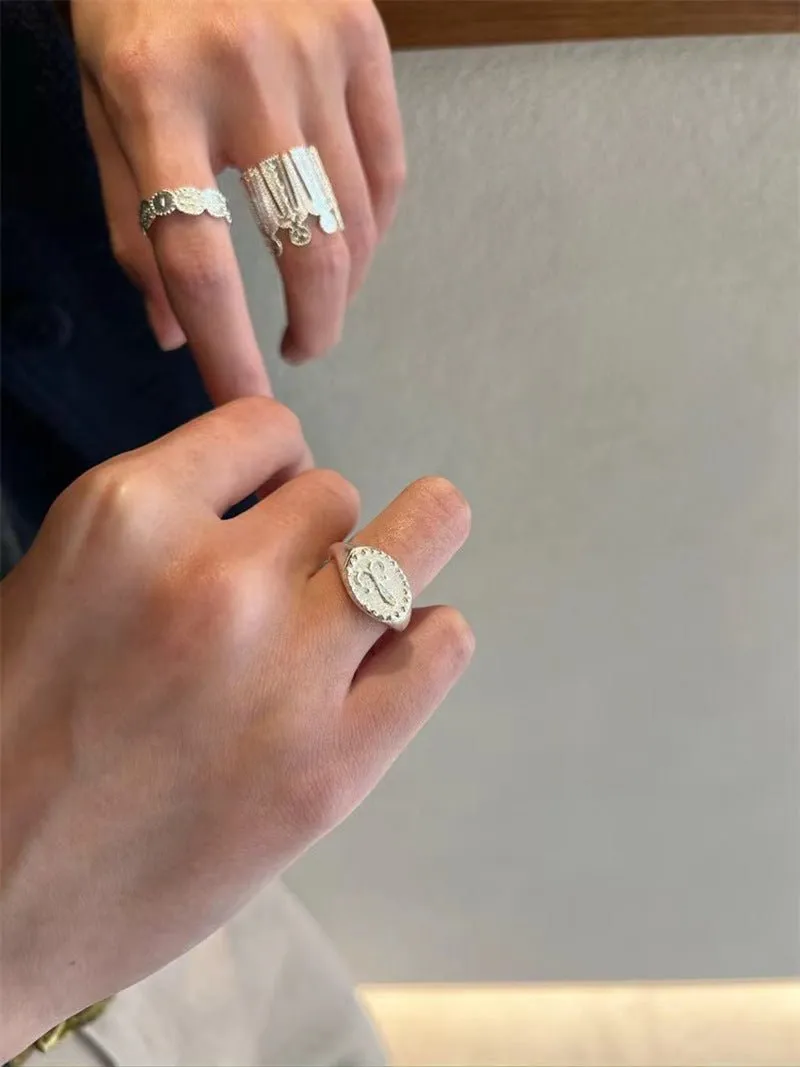 Sterling Silver Face Stamp Ring