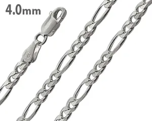 Sterling Silver Figaro Chain 4mm