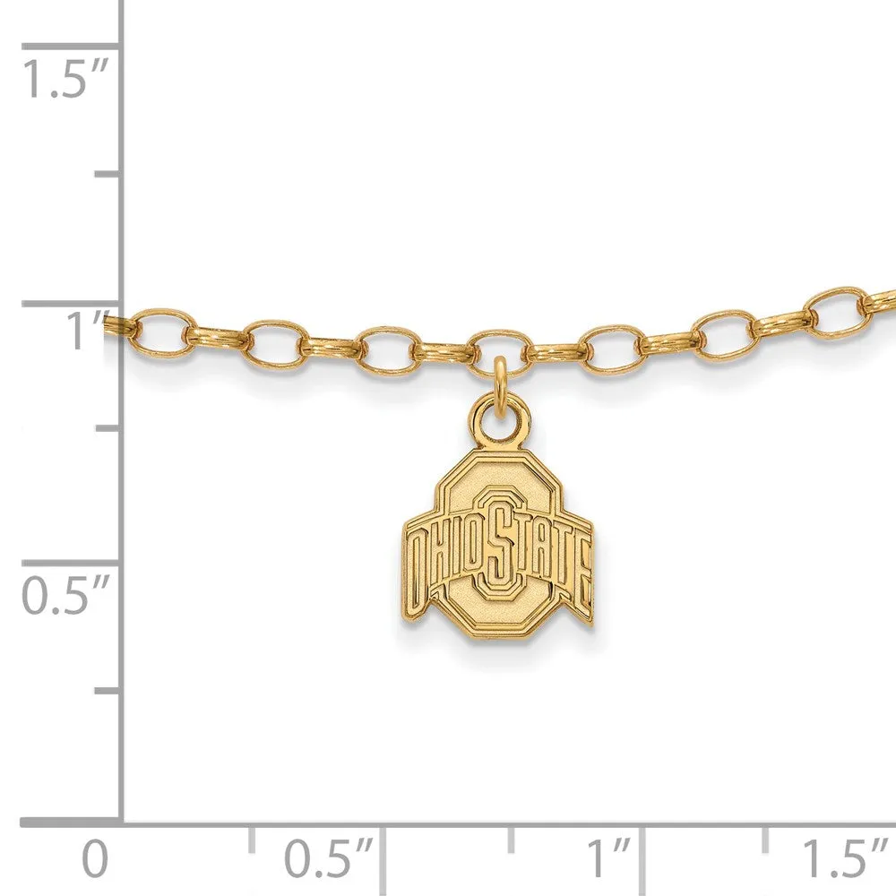 Sterling Silver Gold-plated The Ohio State University 9 inch Anklet