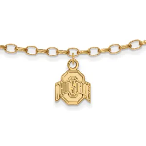 Sterling Silver Gold-plated The Ohio State University 9 inch Anklet