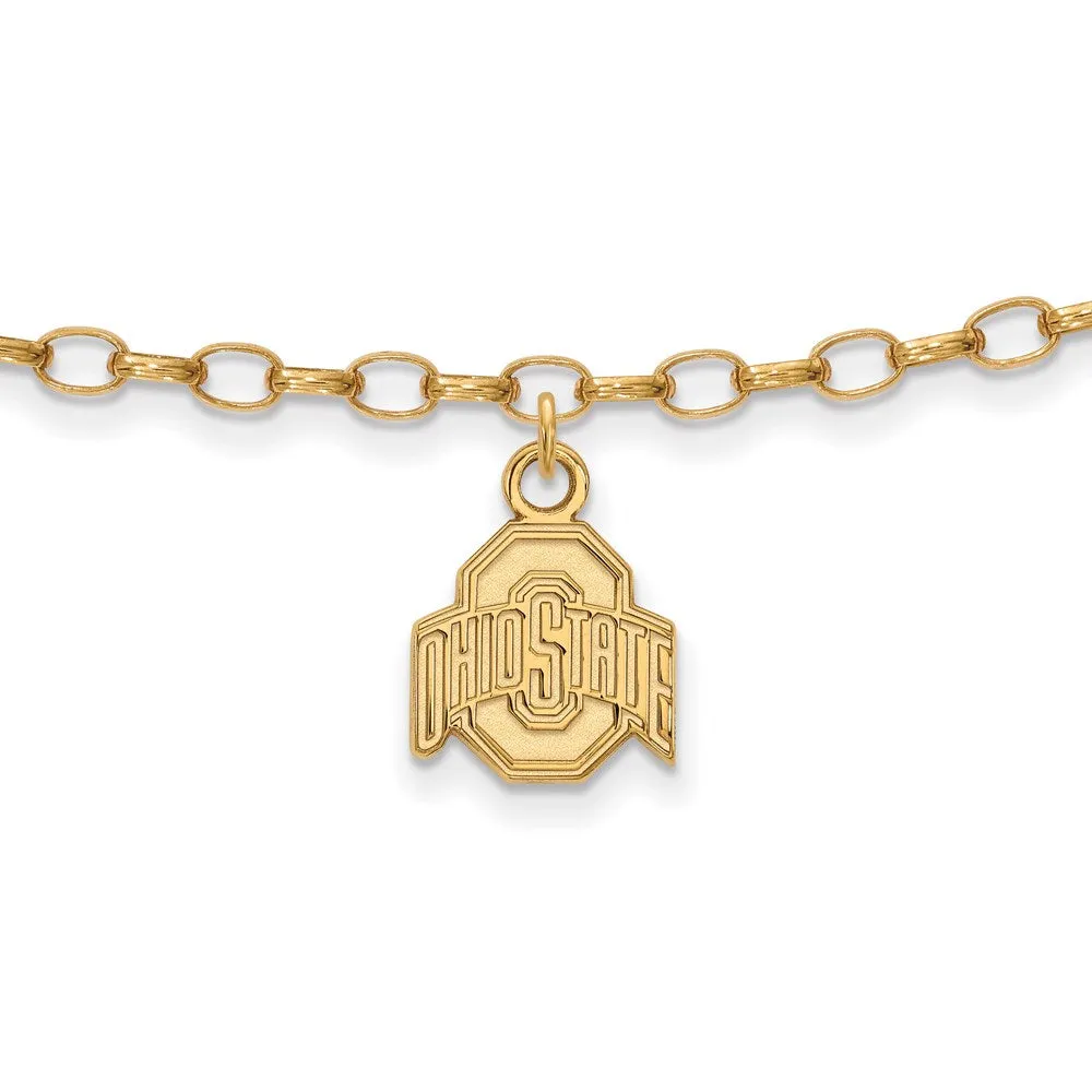Sterling Silver Gold-plated The Ohio State University 9 inch Anklet