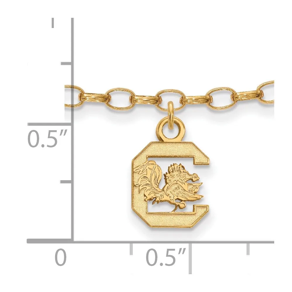 Sterling Silver Gold-plated University of South Carolina 9 inch Anklet