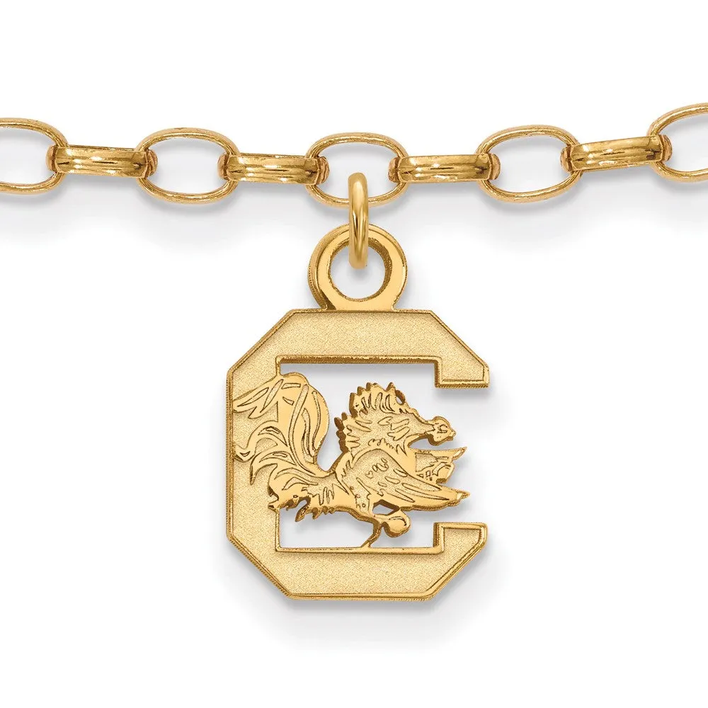 Sterling Silver Gold-plated University of South Carolina 9 inch Anklet