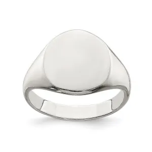 Sterling Silver High Polish Ladies Signet Ring