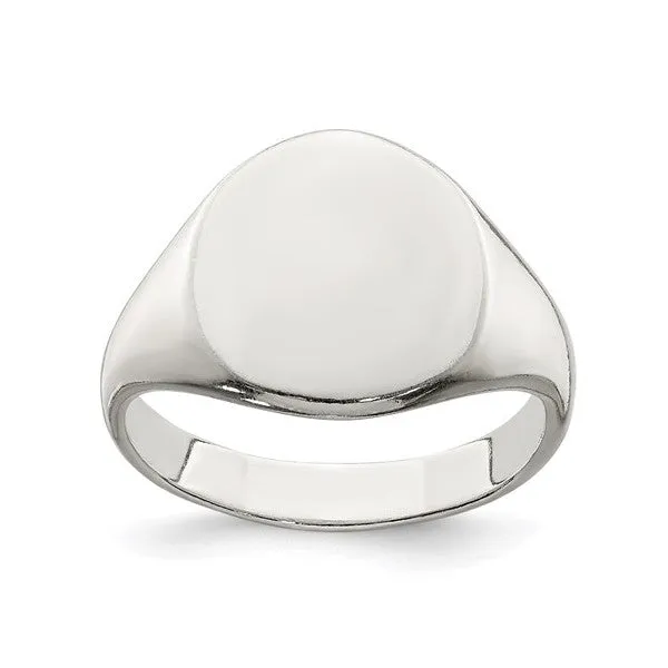 Sterling Silver High Polish Ladies Signet Ring