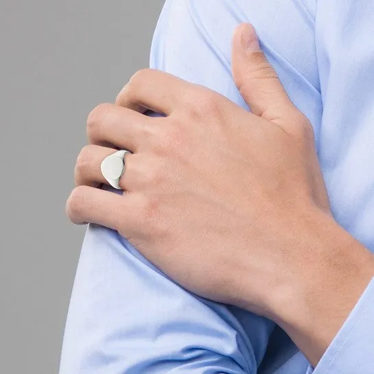 Sterling Silver High Polish Ladies Signet Ring