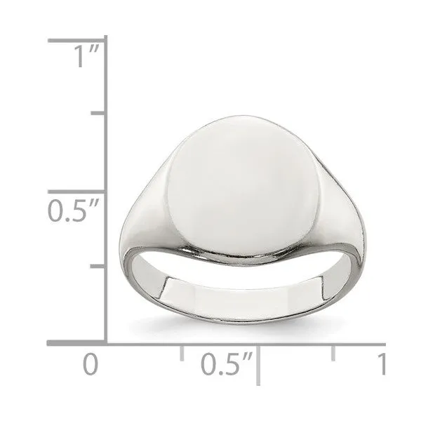 Sterling Silver High Polish Ladies Signet Ring
