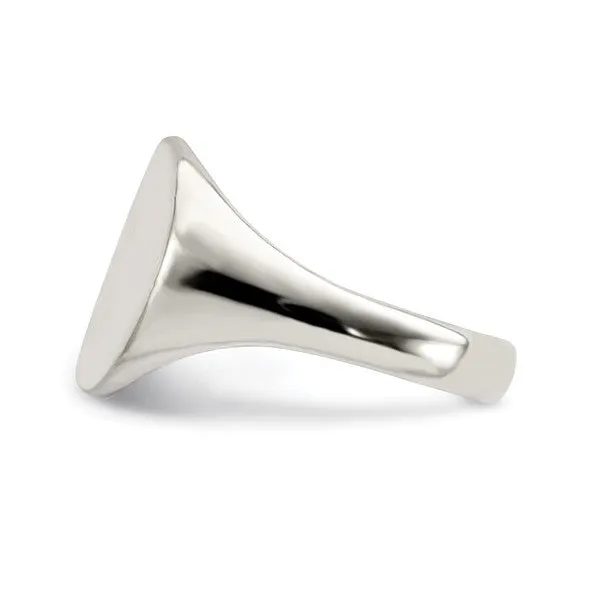 Sterling Silver High Polish Ladies Signet Ring