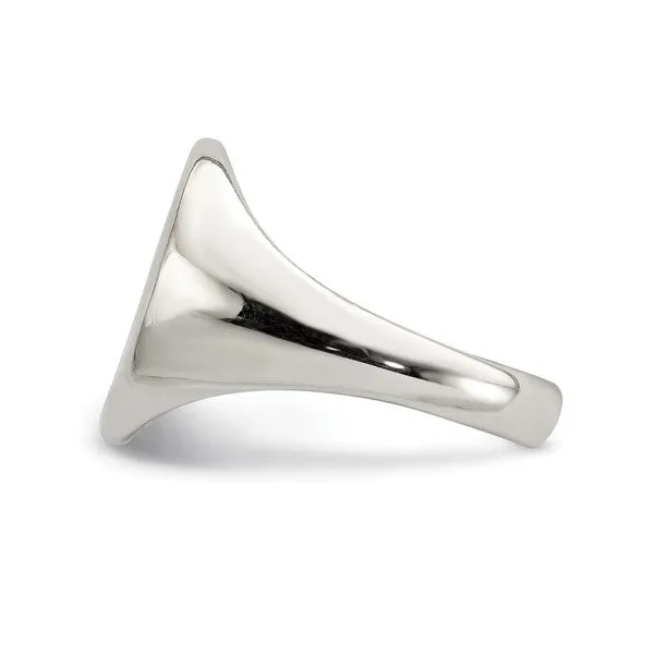 Sterling Silver Ladies Oval High Polished Signet Ring