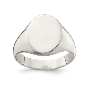 Sterling Silver Mens Closed Back Oval Signet Ring
