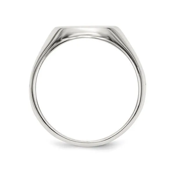 Sterling Silver Mens Closed Back Oval Signet Ring