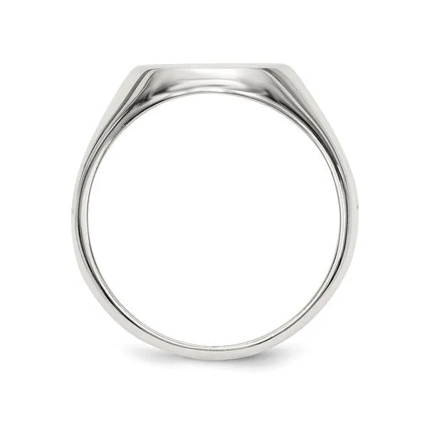 Sterling Silver Mens Closed Back Oval Signet Ring