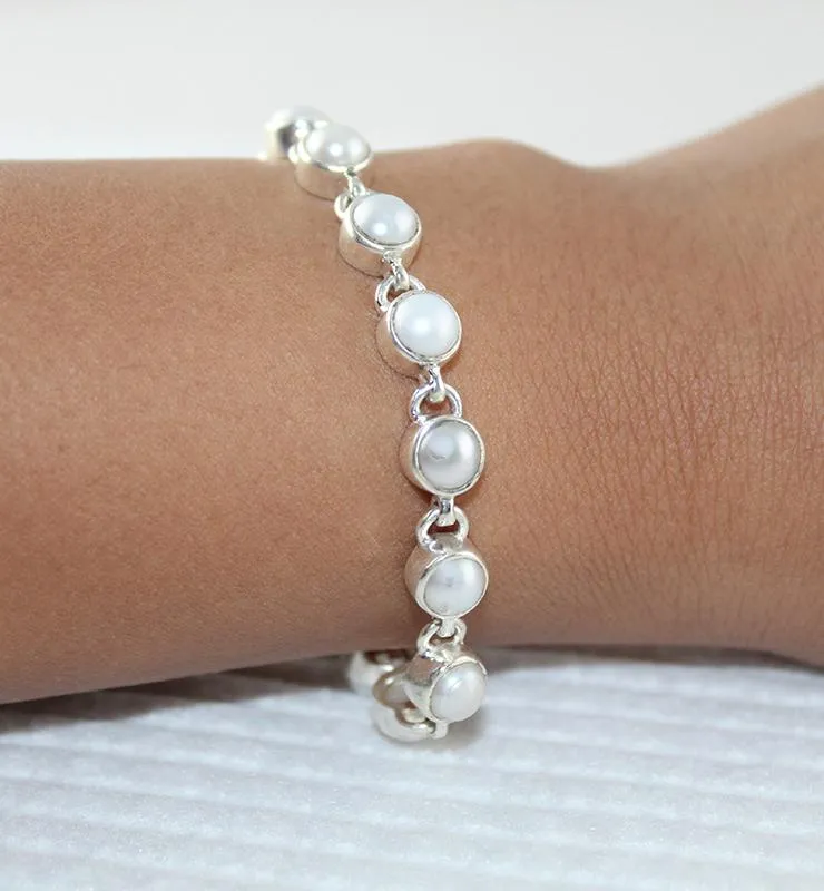 Sterling Silver Pearl Bracelet