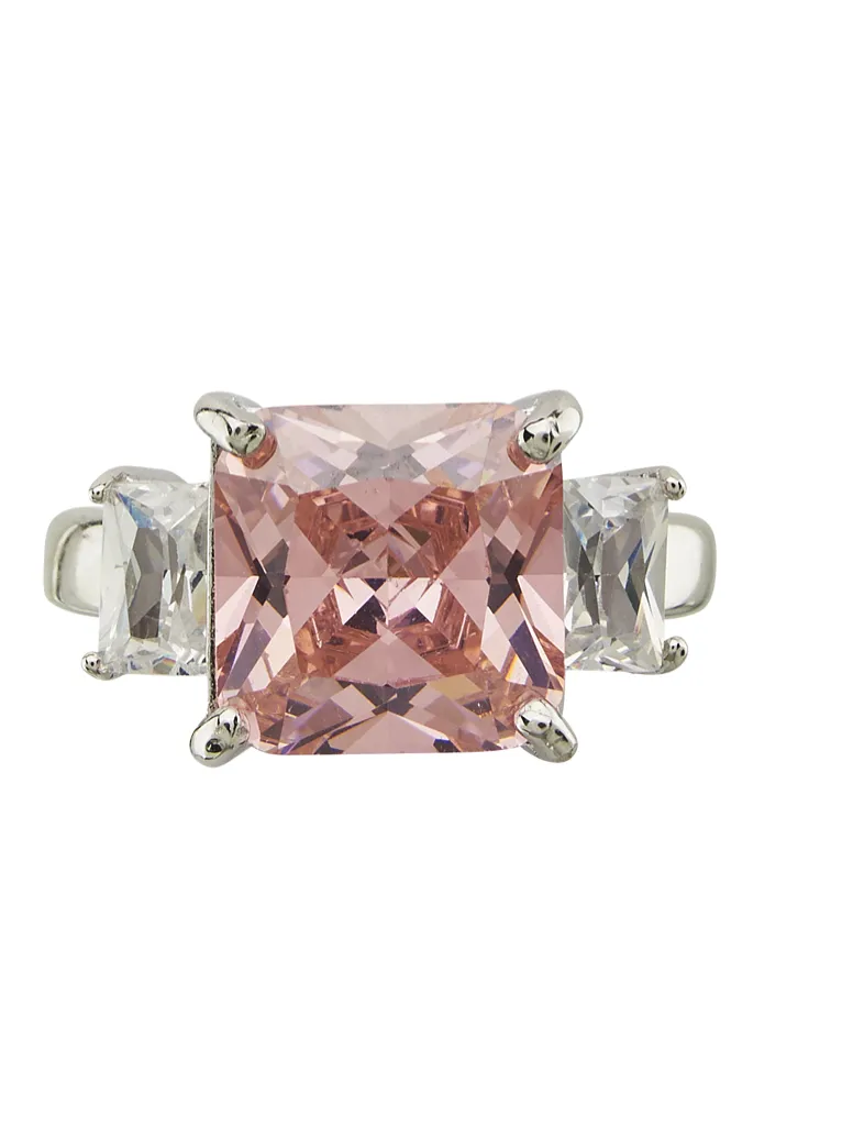 Sterling Silver Pink CZ Cocktail Ring