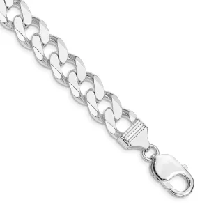 Sterling Silver Rhodium-plated 11mm Curb Chain