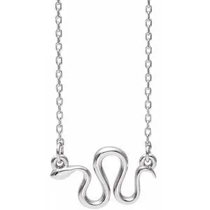 Sterling Silver Snake 16-18" Necklace