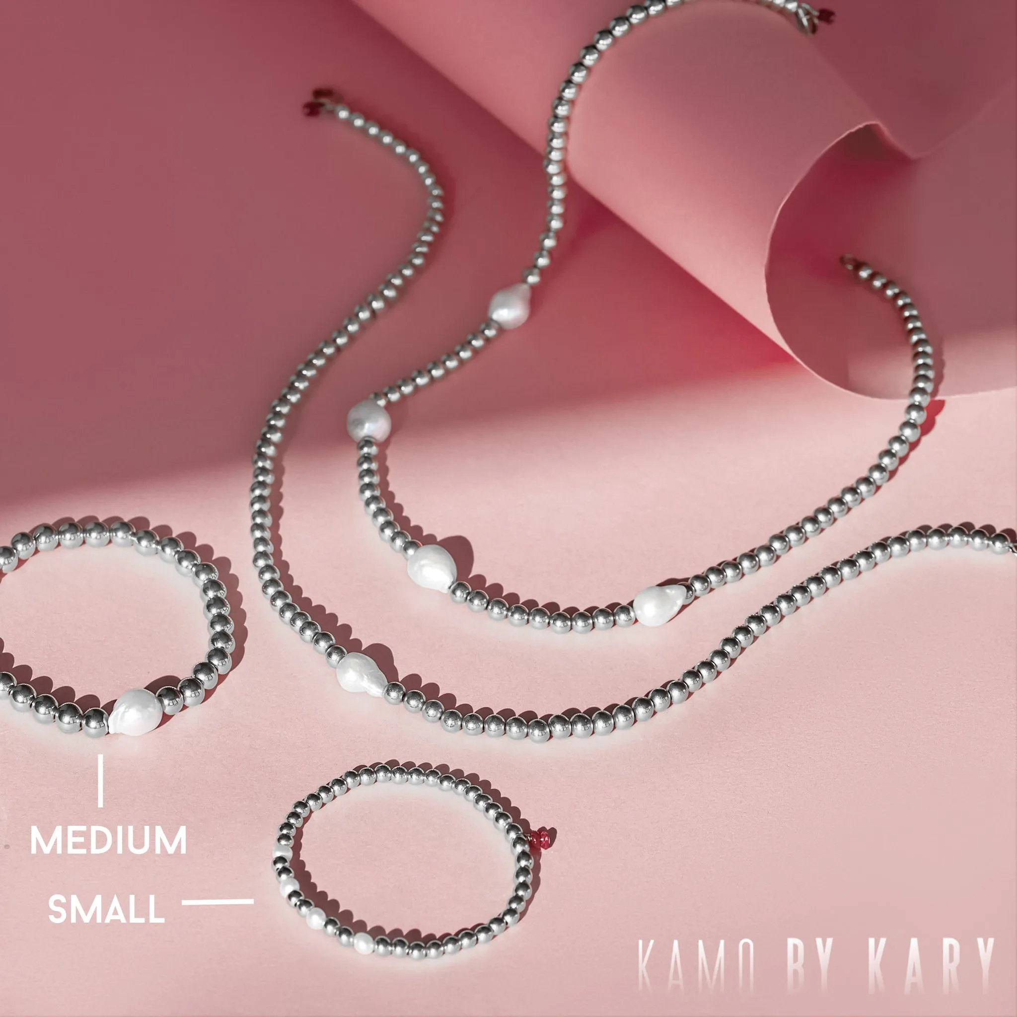 Styled Set: Three 925 Silver Pearl Bracelets