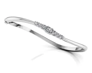 Stylish Seven Stone Diamond Bangle with 0.70 ct.(finished) 2.5mm, 3mm, 4mm