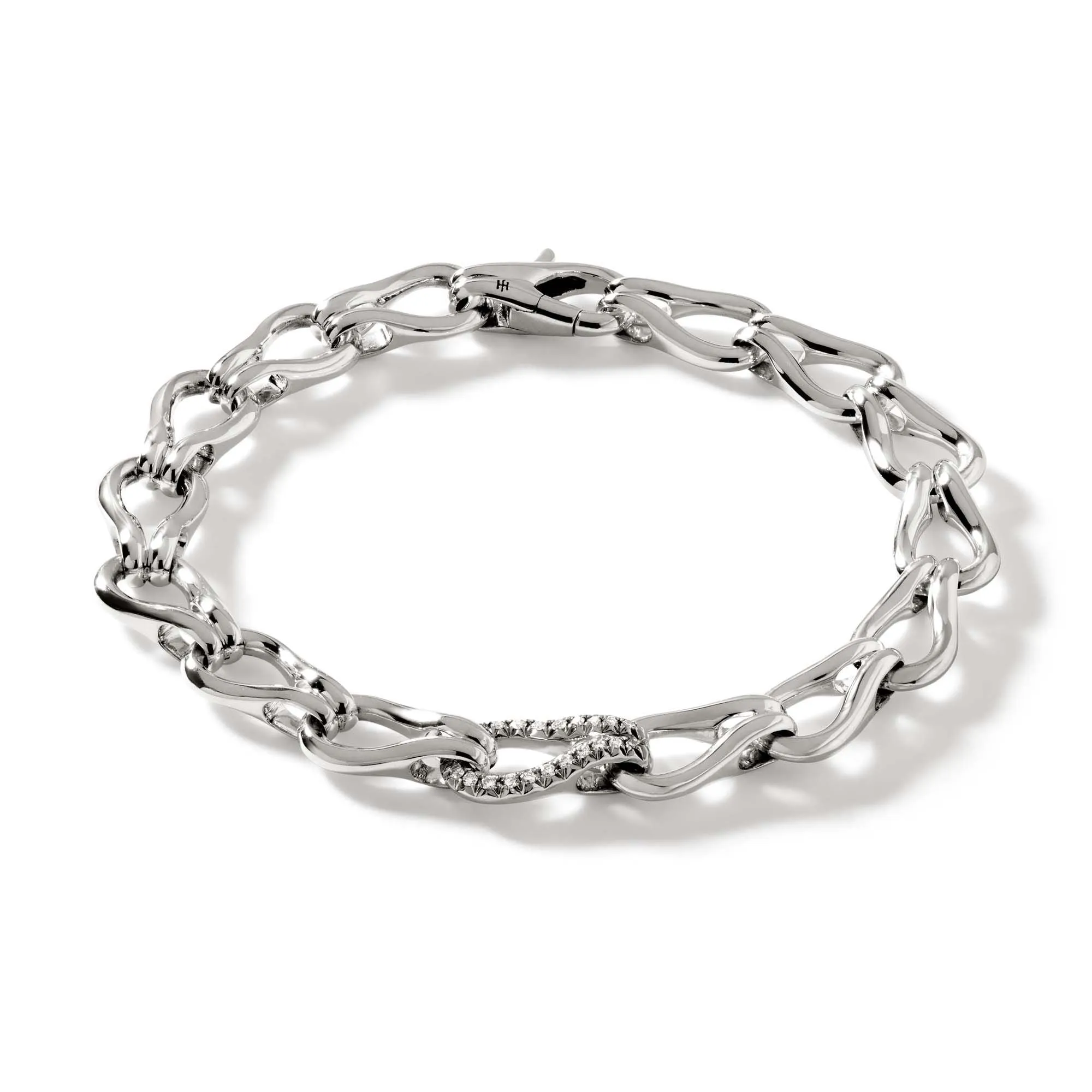 Surf Link Bracelet with Diamonds
