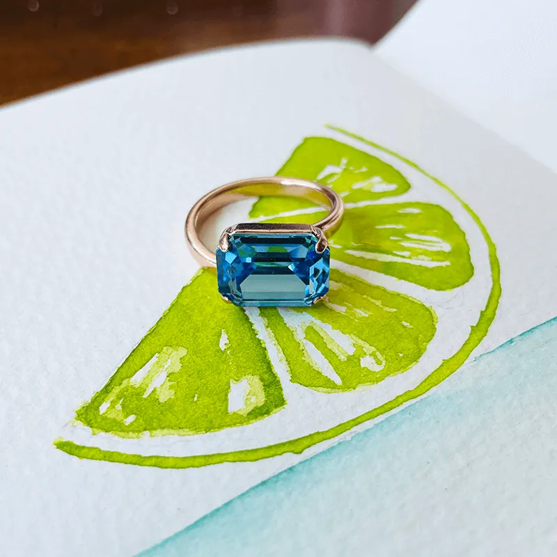 Tash Blue Swarovski Ring