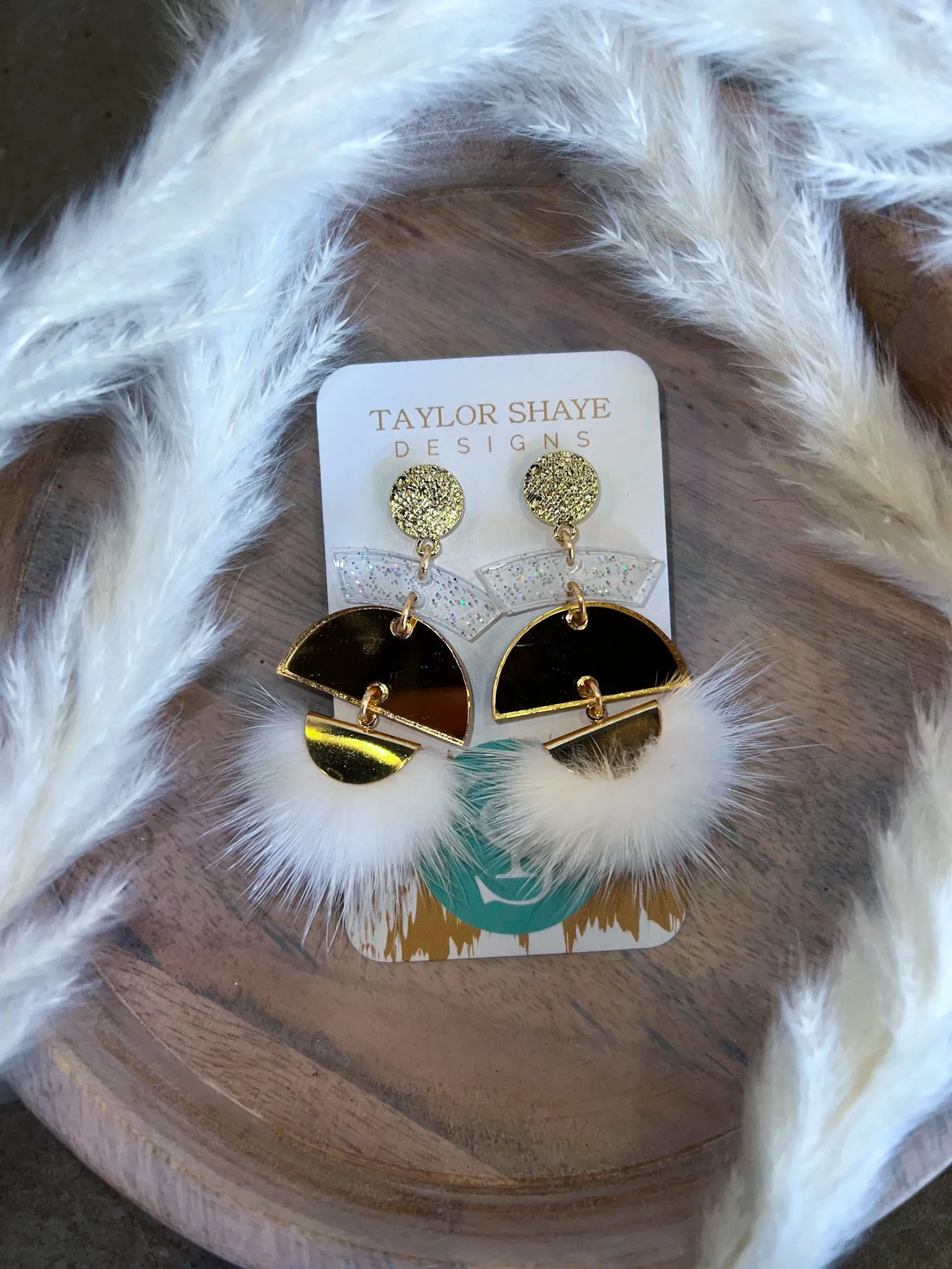 Tassel Statement Drops- Gold Mirror