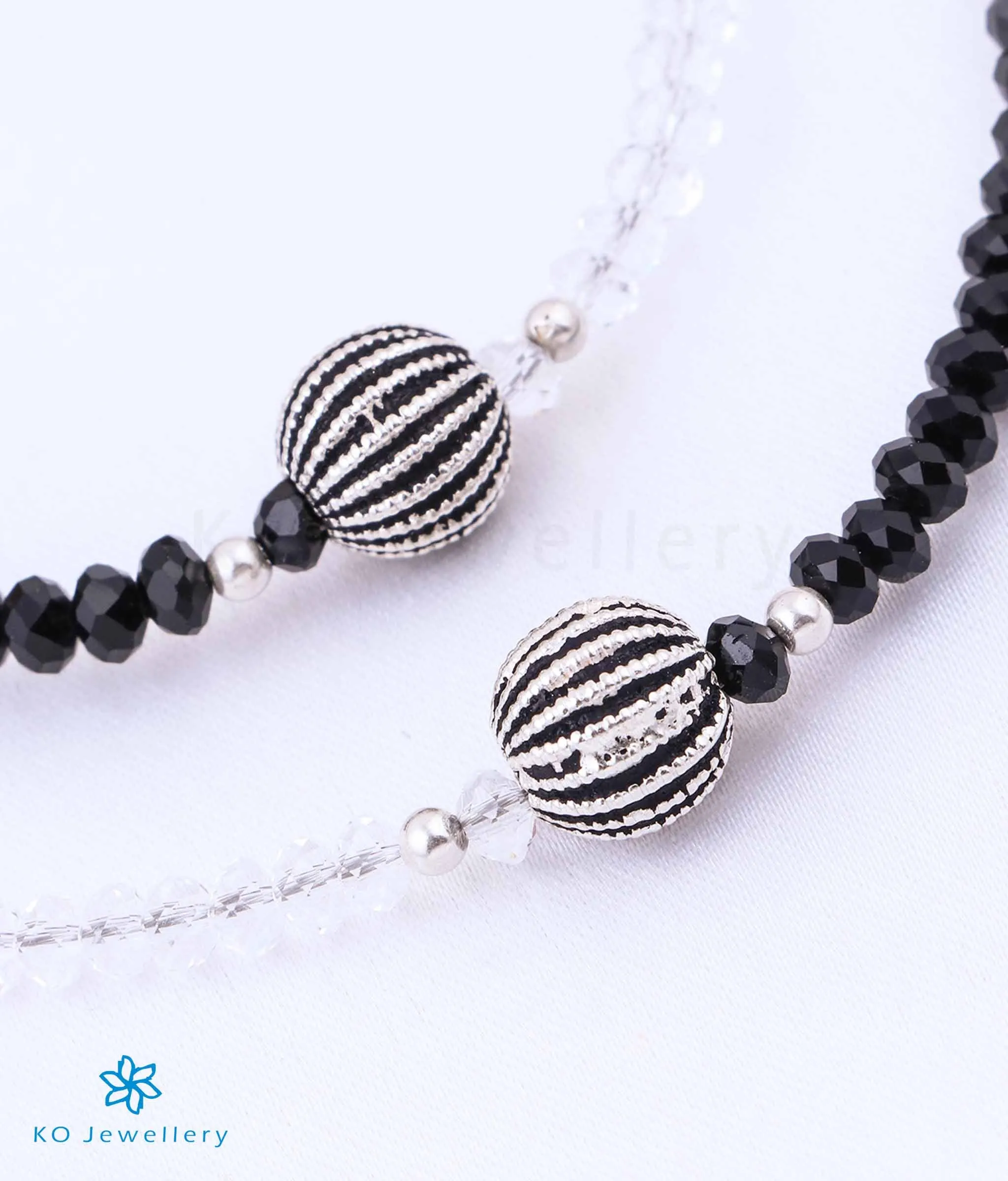 The Dhanush Silver Baby/Kids Nazariya Anklets (7 inches)