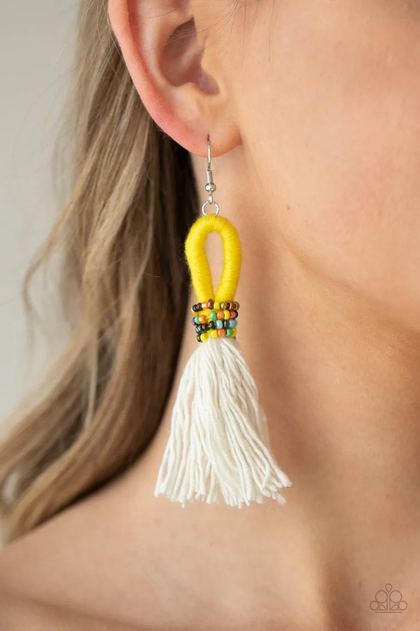 The Dustup Yellow Paparazzi Earrings