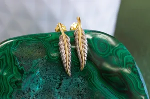 Tiffany & Co Feather Earrings, 18k & Sterling