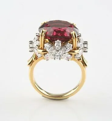 Tiffany & Co Schlumberger Pink Tourmaline and Diamond Flower Ring