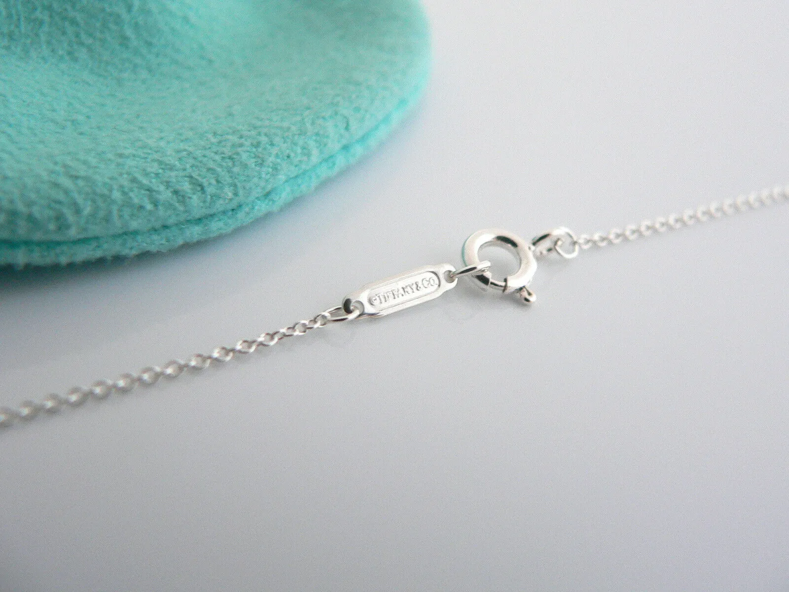 Tiffany Co Silver 18K Rose Gold Heart Key Locks Necklace Pendant Charm Gift Love