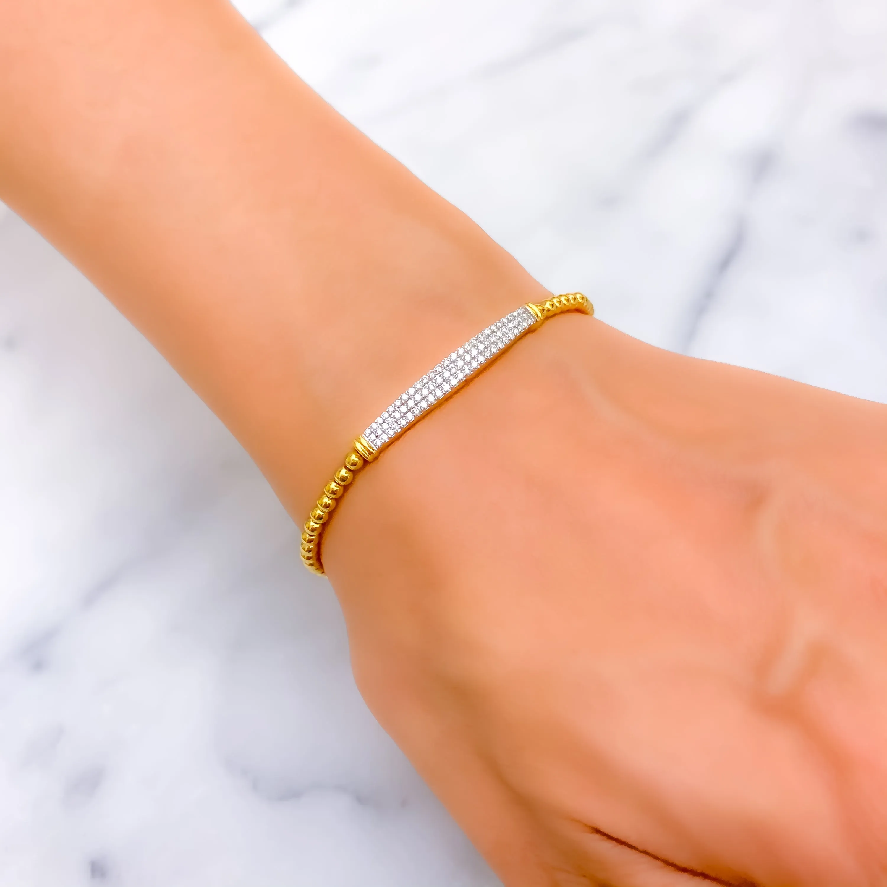 Timeless Imperial Diamond   18k Gold Flexi Bangle Bracelet