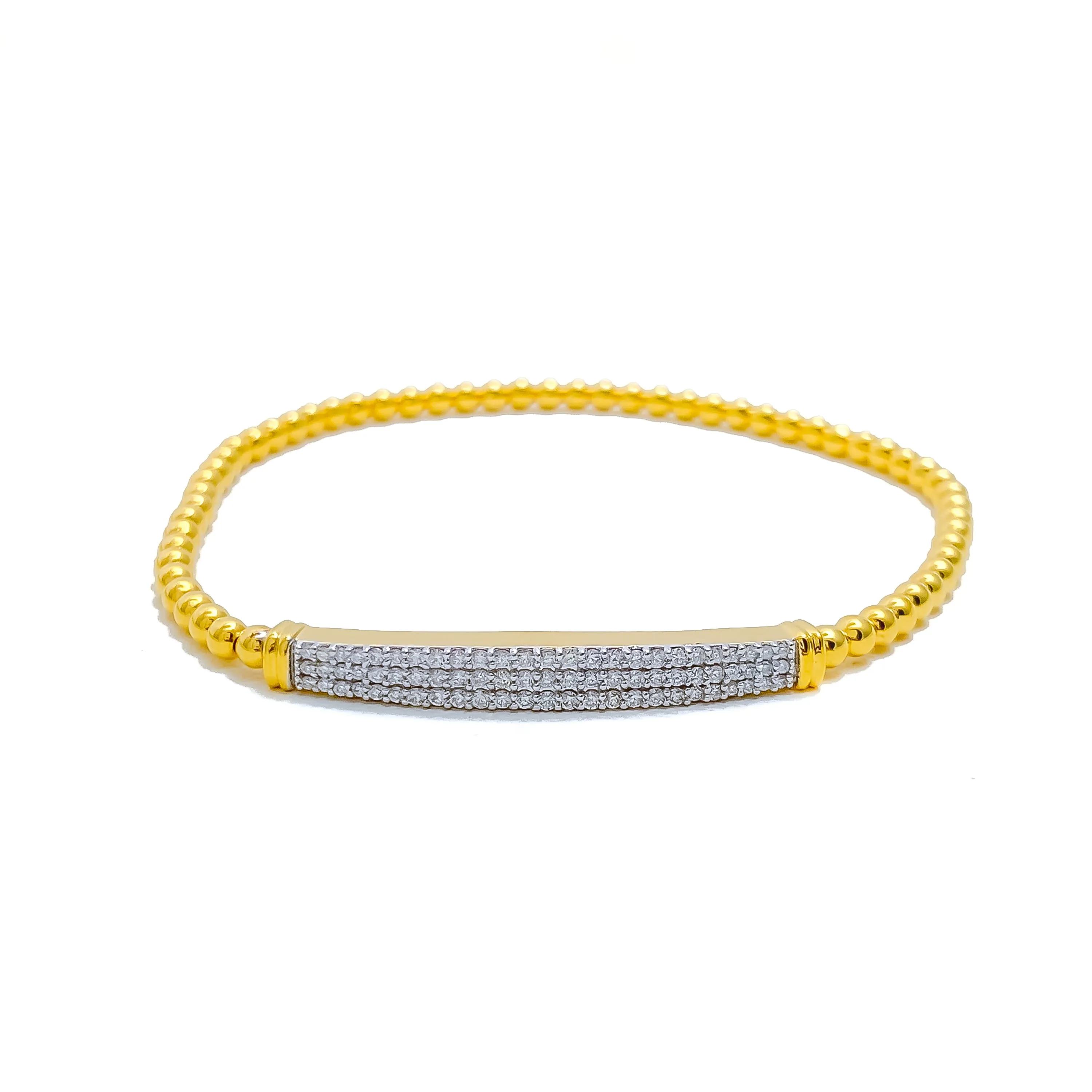 Timeless Imperial Diamond   18k Gold Flexi Bangle Bracelet