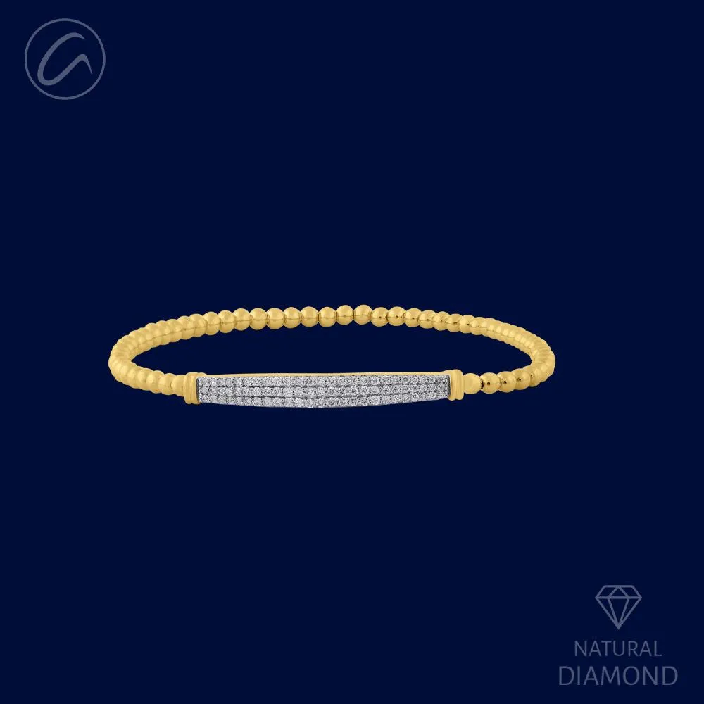 Timeless Imperial Diamond   18k Gold Flexi Bangle Bracelet