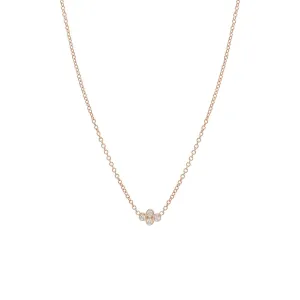 Tiny Bezel Diamond Quad Necklace