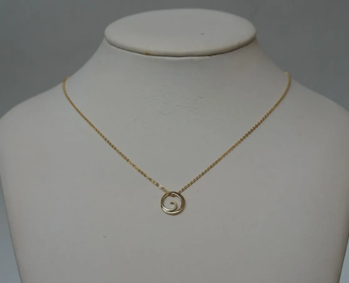 Tiny Floating Wave Necklace