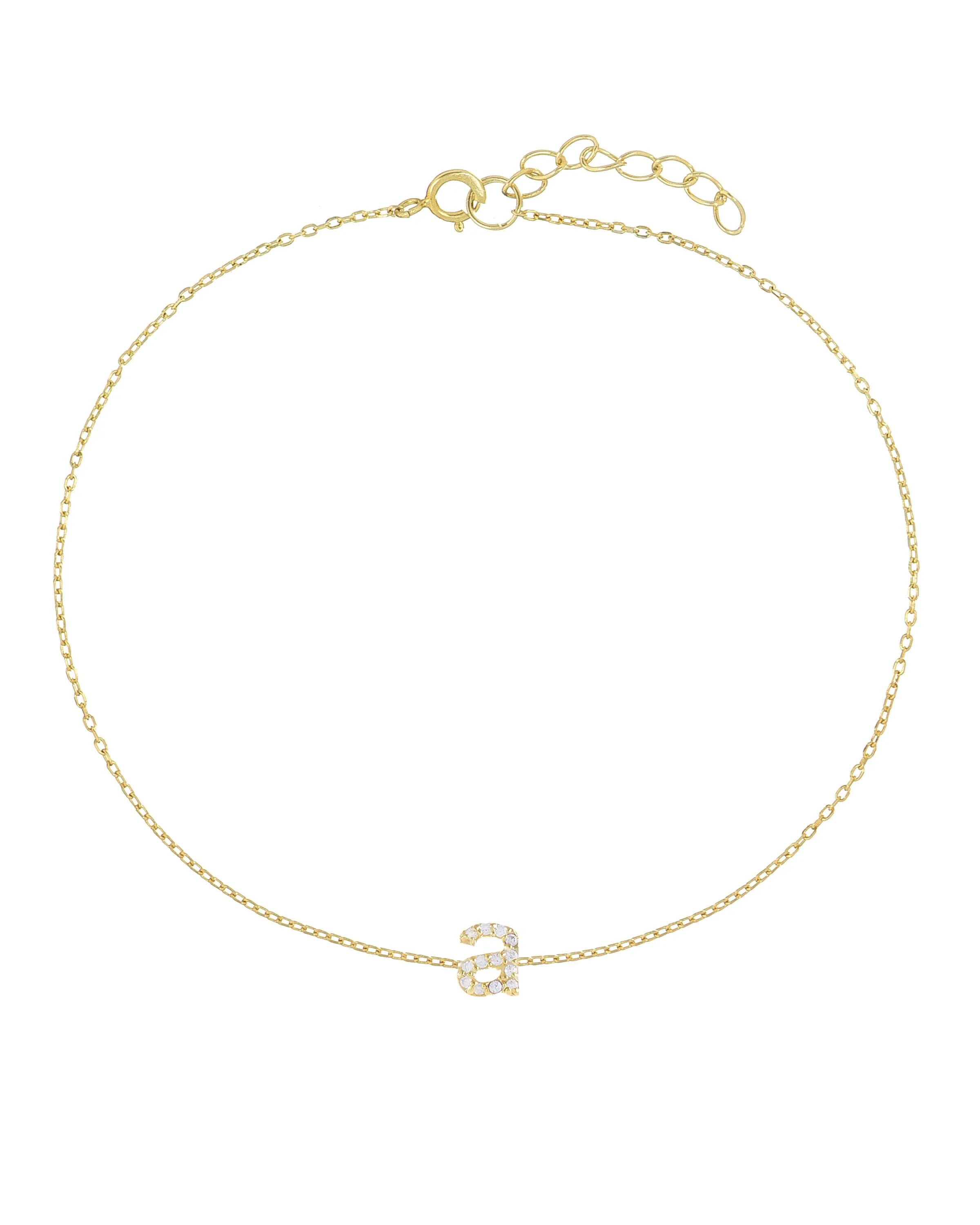 Tiny Lowercase Pavé Initial Anklet