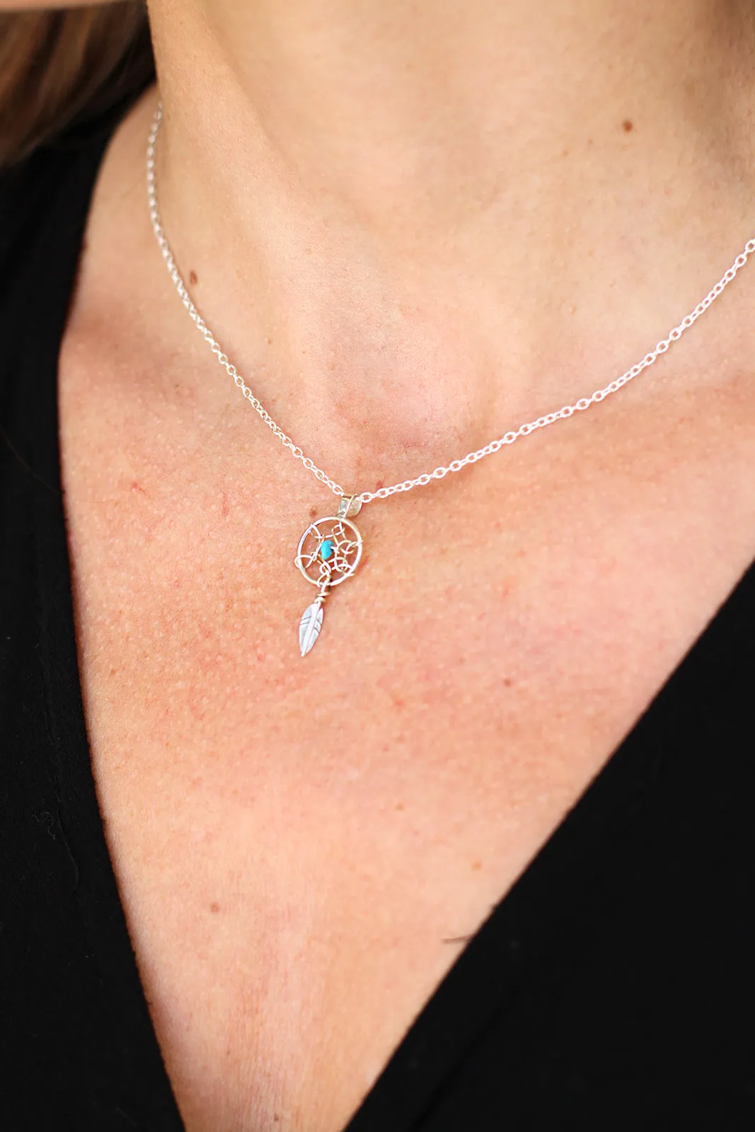 Tiny Navajo Dream Catcher Pendant