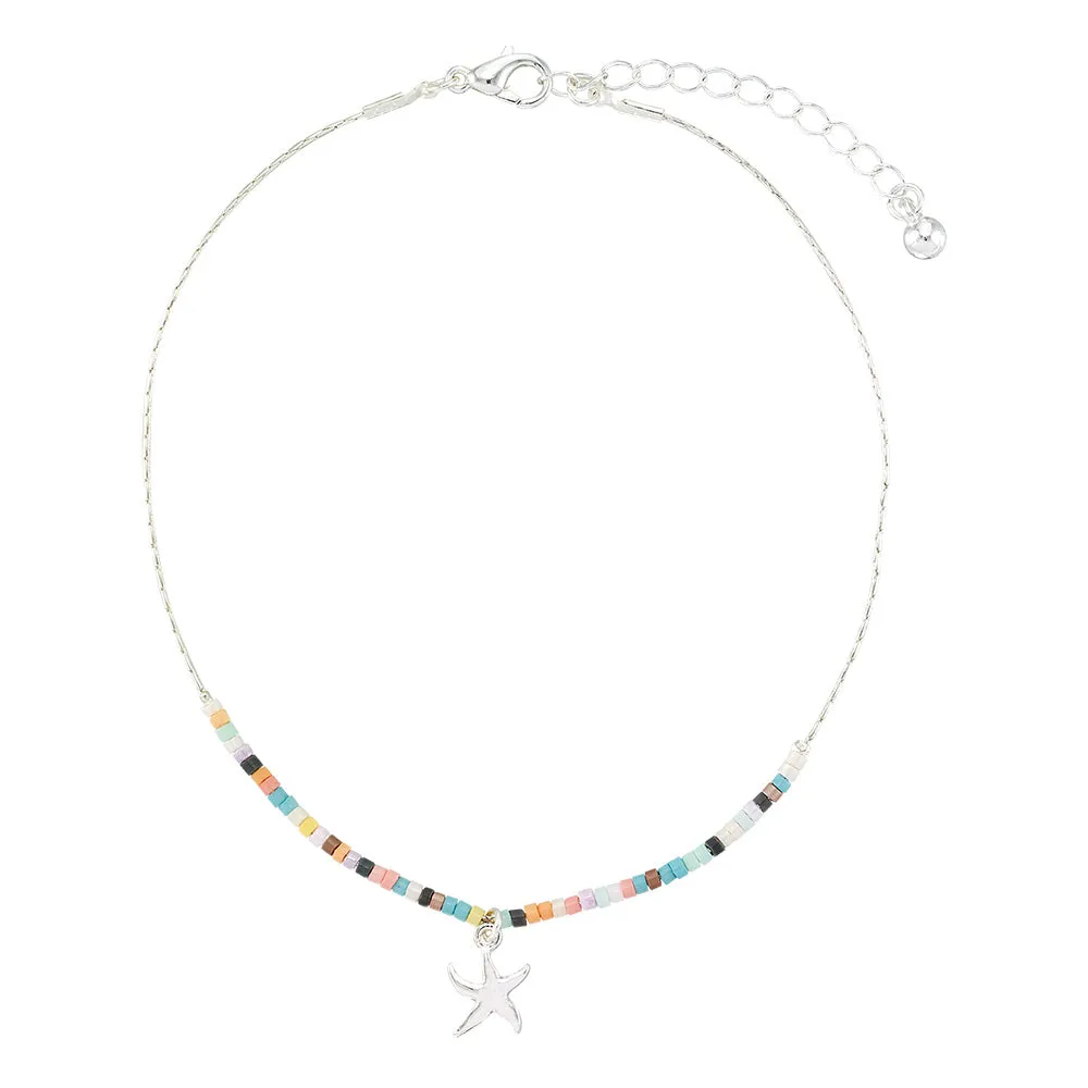 Tiny Pastel Seedbead Animal Charm Anklet