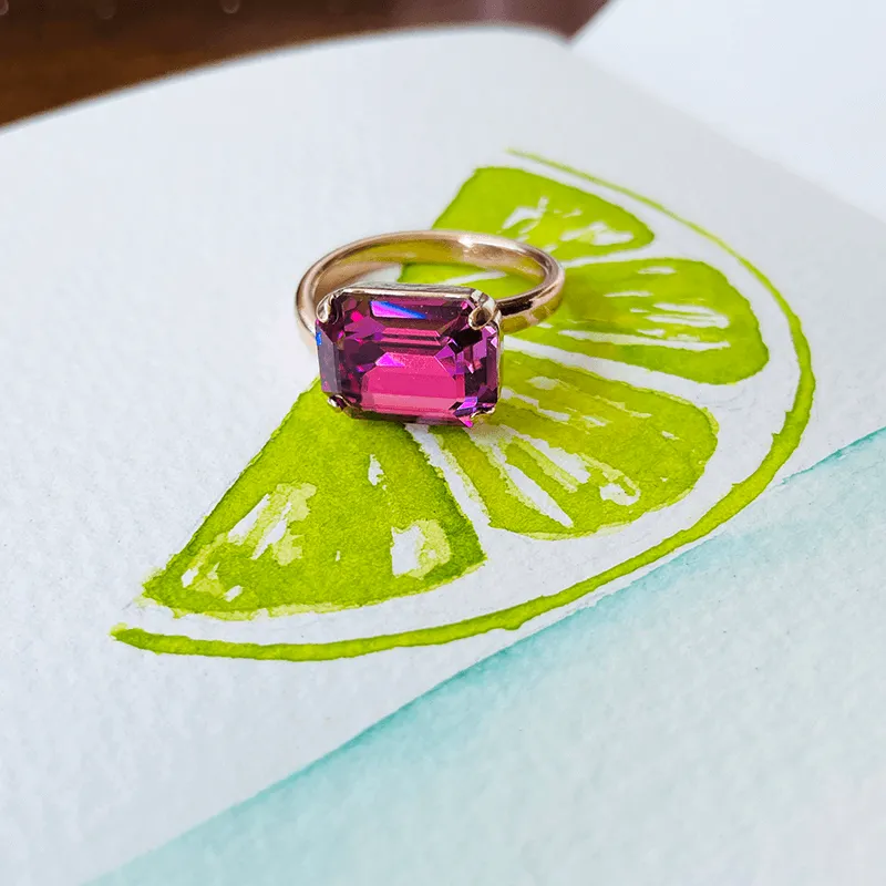 Tish Pink Swarovski Ring