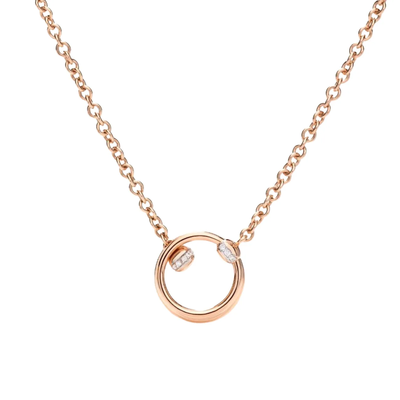 Together 18K Rose Gold Pendant Diamond Necklace