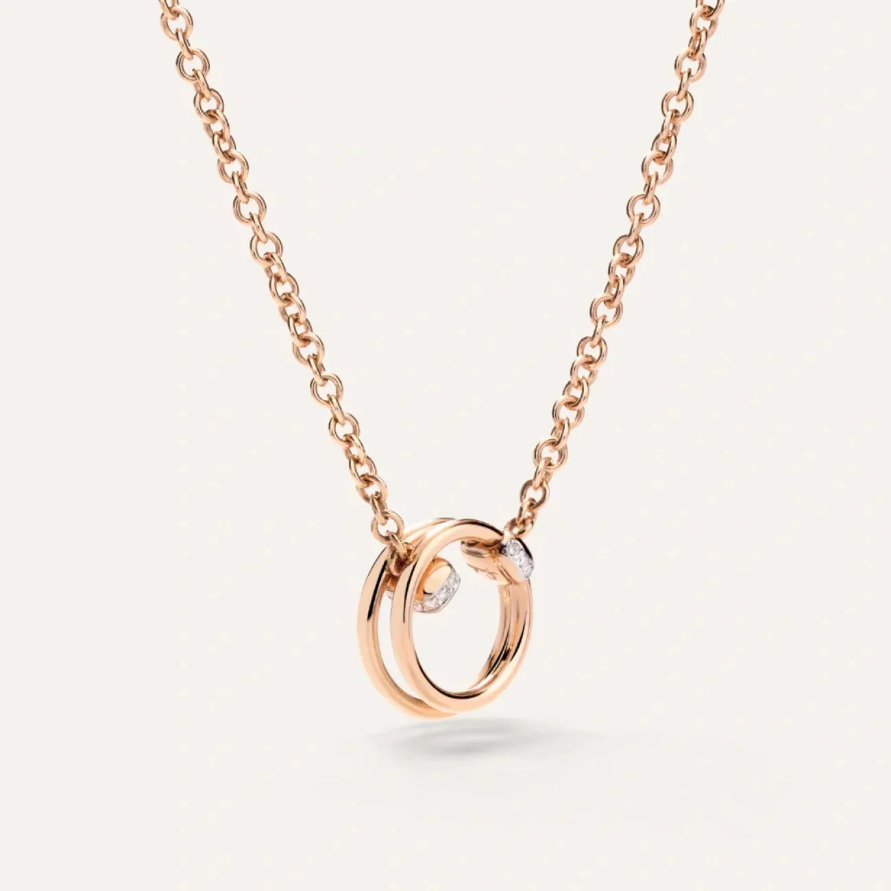 Together 18K Rose Gold Pendant Diamond Necklace