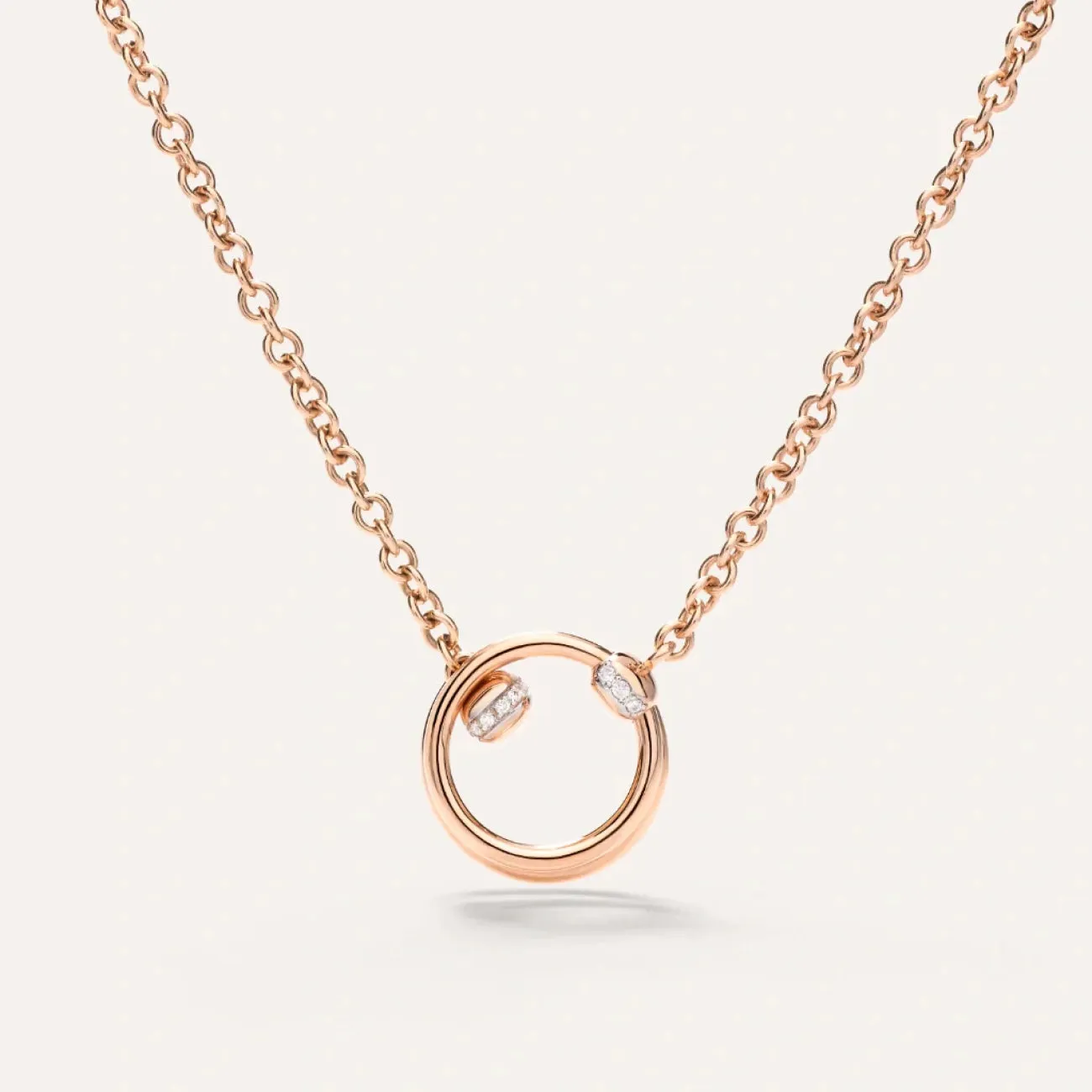 Together 18K Rose Gold Pendant Diamond Necklace