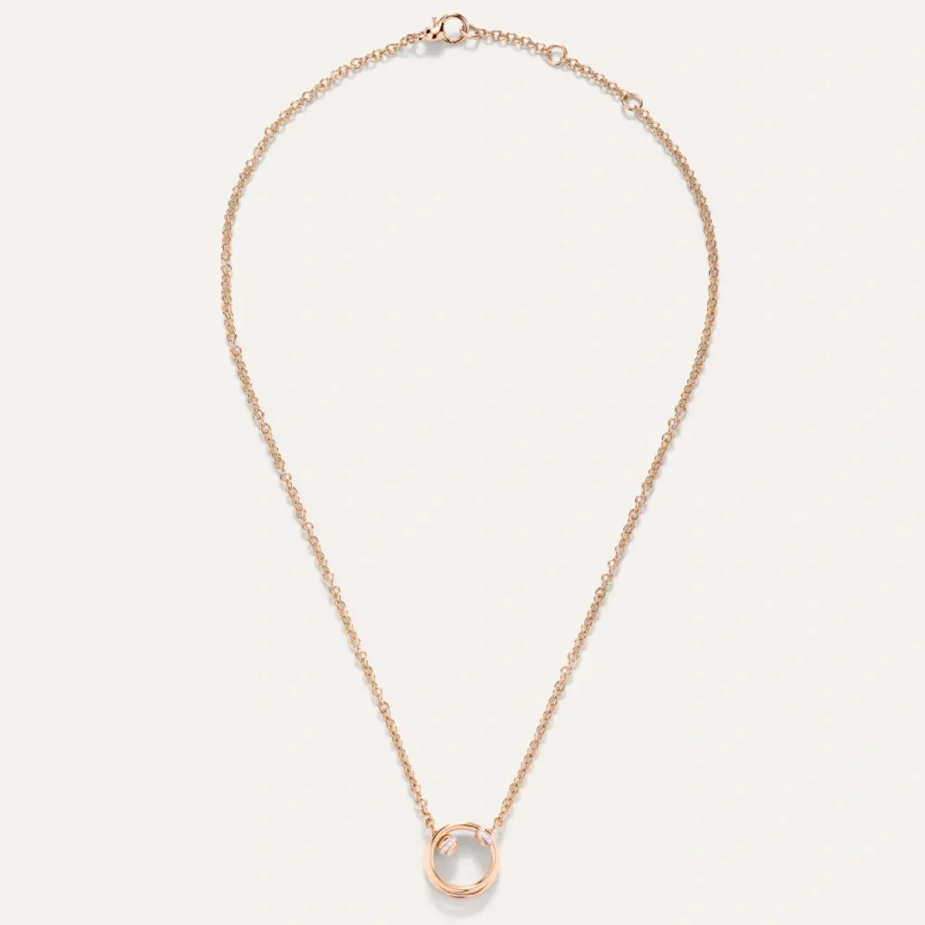 Together 18K Rose Gold Pendant Diamond Necklace